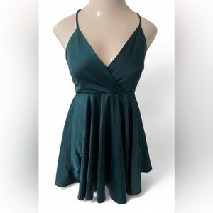 Lulu's Emerald Green Mini Dress